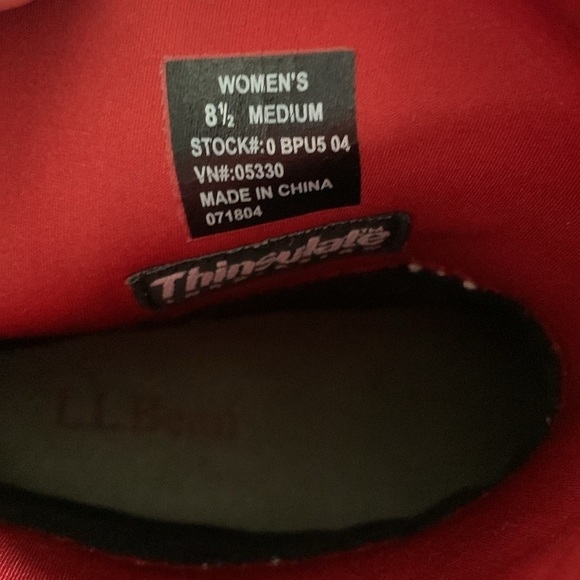 LL‎ Bean thinsulate red suede leather boots size 8 1/2 M winter women’s outdoor - Picture 7 of 10